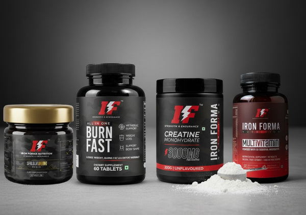 Iron Forma Ultimate Performance Combo (Shilajit Resin + Multivitamin Tablets+ Fat Burner + Creatine Powder)