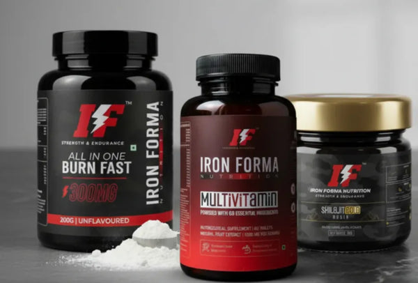 Complete Health & Fat Loss Combo Pack  (Shilajit Resin + Multivitamin Tablets+ Fat Burner)